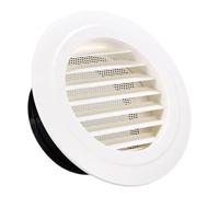 Grille Aeration Plastique Bouche Aération avec Moustiquaire Intégrée Grille D'évacuation D'air Ronde Sortie D’air Murale Blanc, 70mm-185mm pour Intérieur Extérieur(70mm)