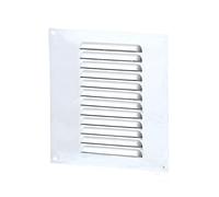 Grille aération rectangle 150x200mm 54cm2 - Alu blanc + anti-insecte - Winflex