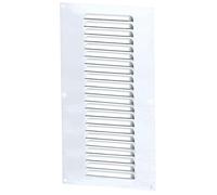 Grille aération rectangle 150x350mm 96cm2 - Alu blanc + anti-insecte - Winflex