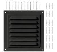 Grille Aeration Rectangulaire Grille de Ventilation en Alliage D'aluminium 150mmx150mm 200mmx200mm a Grillage Pour Moustiquaire, Pour Conduit Dévacuation Installation Facile(Black,300mmx150mm)