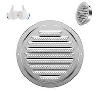 Grille Aeration Reglable et Grille Aeration Fenetre, 70-200mm Acier Inoxydable 304 Plat Extracteur Air Avec Filet Anti Insectes, Fixation Vis Pour Mur Garage Cave Façade(100mm/3.9in)