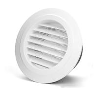 Grille Aeration Ronde avec Protection Contre Les Insectes, Grille Ventilation 70mm 118mm 145mm Bouche Aération Blanc Plastique, Air Évacué pour Cuisine Sèche-linge(118mm)