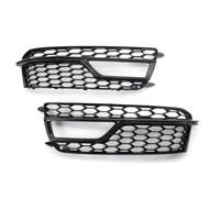Grille Antibrouillard Compatible Avec 2013 2014 2015 2016 Pour Calandre Phare Antibrouillard A5 Ensemble Couverture Calandre Inférieure Nid D'abeille Pare-chocs Avant(Glossy Black)