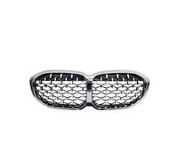 Grille Avant Calandre Avant En ABS 2 Pièces Pour BMW Série 1 F40 2020-In, Calandre De Course Style Météore(Argent)