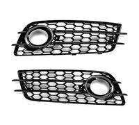 Grille Avant Couvercle Lunette Antibrouillard Calandre Lampe Pare-chocs Avant Avec Trou Lampe Voiture Pour A4 B8 S4 2008-2012(Chrome)
