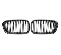 Grille Avant Grilles Pare-chocs Avant Voiture Grille Course Rein Pour BMW Série 1 F20 F21 LCI 120i 2016 2017 Grille Remplacement À Double Latte(Noir brillant)