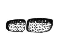 Grille Avant Pour BMW E81 E82 E87 E88 128I 130I 135I Série 1 07-11 Grilles De Pare-chocs Avant En Diamant Grille De Course Grille Argentée(Black Silver)