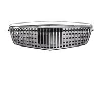 Grille Avant Pour Mercedes Pour Benz Pour E W212 E250 E300 E350 E500 2010-2013 Calandre Noire Brillante Style Diamants Supérieure Grille De Calandre(M-Silver)