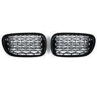 Grille Avant Une Paire Pour BMW Série 7 G11 G12 2016-2020 Calandre Avant Style Diamant Grilles Course Accessoires Remplacement(Silver and Black)