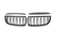 Grille Avantvoiture Calandre Avant Double Ou Simple À Lamelles En Fibre Carbone Chromée Pour BMW Série 3 E90 E91 (2005-2008) Grille Pare-chocs Avant(Dual Carbon Look)