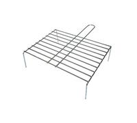 Grille avec pieds pour barbecue - Zinc - 50x38 cm