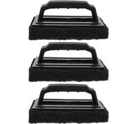 Grille Barbecue Fonte Brosse Nettoyage, 3 PièCes Brosse Barbecue avec PoignéE Brosser Abrasive Napoleon Nettoyage en Profondeur pour ÉLiminer Graisse Et Crasse GéNéRal Accessoires De (Noir)