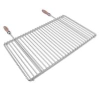 Grille barbecue inox réglable 60-70 × 37 cm avec poignées