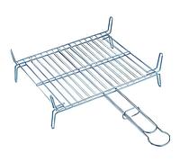 VAELLO - Grille Double Étamée pour Barbecue avec Poignées - Accessoire de Cuisine Extérieure et Grillades en Acier Chromé avec Anneau de Serrage - 35 x 40 cm