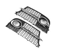 Grille Brillant Noir Double Calandre Sport Pour TT MK2 S-Line TTS 2011 2012 2013 2014 Paire De Calandres Course En Nid D'abeille Phares Antibrouillard(Glossy Black)