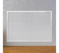Grille Cache Radiateur en Aluminium, Cache-radiateur, Meuble Cache Radiateur pour Conduit de Ventilation Mural ou Plafond, Coffrage Cache Tuyau de 15 à 60 cm(White,120x60x2.5cm/47x24x1in)