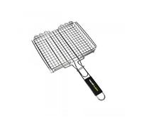 Grille cage pour barbecue - COOK IN GARDEN - 31 x 26 cm - Acier chromé - Manche soft-touch - Compatible charbon