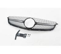 Grille calandre avant Calandre pour Mercedes pour Benz W204 C63 pour AMG 2012 2013 2014 argent/noir Kit grille maille capot pare-chocs supérieur voiture(Noir)