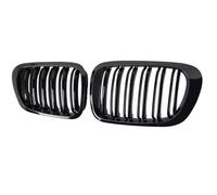 Grille Calandre Avant Compatible Avec BMW Pour E46 4 Portes 1998 1999 2000 2001 Calandre Avant De Voiture Double Lamelle Capot Calandres De Course Radiateur Noir Brillant