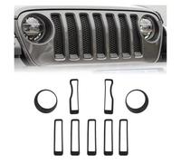 Grille Calandre Avant Couverture Décorative De Calandre De Pare-Chocs Avant ABS pour Jeep pour Wrangler JL 2018 2019 2020 2021 2022 Grille Radiateur