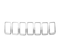 Grille Calandre Avant Lot 7 Calandres Pare-chocs Avant Avec Anneau Inséré Pour Jeep Pour Grand Pour Cherokee (2014-2015)(Chrome)