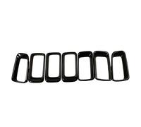 Grille Calandre Avant Lot 7 Moulures Calandre Avant Chromées Noires Pour Jeep Pour Compass 2011, 2012, 2013, 2014, 2015, 2016, 2017 (68109865AA)(Le noir)