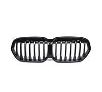 Grille Calandre Avant Pour BMW Pour X1 F48 LCI 2020-2022 Grilles Style Course À Double Ligne Grilles Supérieures Style Diamant Calandre Avant Double Barre(Single-Glossy Black)