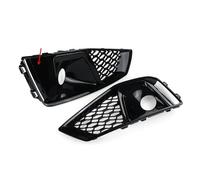 Grille Calandre Avant Voiture Paire Couvercles Calandre Phares Antibrouillard Pour Pare-chocs Avant Voiture En Nid D'abeille Pour A4 B9 S4 2019 2020 8WD807681J 8WD807682J(Noir brillant)