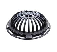 Grille Caniveau et Cadre en Fonte Ductile, Grille de Trop-plein Métallique en Forme de Dôme avec Base Boulonnée, Couvercle de Drainage pour Jardin, Pelouse(60 * 70 * 15 cm/24 * 28 * 6 in)