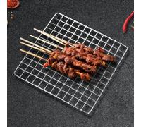 Grille carrée à rôtir 25 x 25 cm en acier inoxydable pour grille-pain, plaque de cuisson et barbecue au charbon de bois, design antirouille