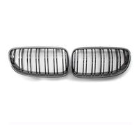Grille Chocs Centrale Avant Pour E92 Pour E93 320I 328i 335i 2 Portes 2010 2011 2012 Style Voiture Grille Calandre Avant Double Ligne Noire Brillante(Carbon Fiber)