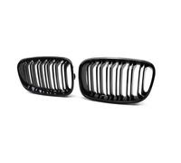 Grille Chocs Centrale Avant Pour Série 1 Pour F20 Pour F21 11-14 Grilles À Double Lamelles Grille Pare-chocs Avant Voiture Grilles Course Avant Grille Phares Antibrouillard(Gloss Black)