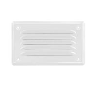 Grille d’aération, 16,5x10cm blanc, avec moustiquaire, pour cheminée, ventilation et extraction d’air, ADGO