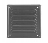 Grille d’aération, 16,5x16,5cm graphite, avec moustiquaire, pour cheminée, ventilation et extraction d’air, ADGO