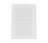 Grille d’aération, 16,5x23,5cm blanc, avec moustiquaire, pour cheminée, ventilation et extraction d’air, ADGO