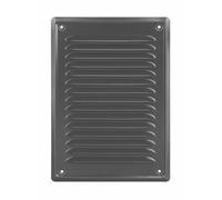Grille d’aération - ADGO - 16,5x23,5 cm - Graphite - Avec moustiquaire - Fixation par vissage