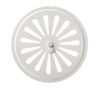 Grille d’aération circulaire réglable - Acier galvanisé avec revêtement blanc RAL9016 - Grille ronde en métal - Ouverture et fermeture manuelle - Aération murale ou de porte. (Ø195 mm)
