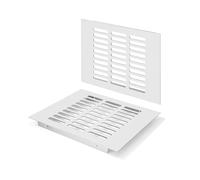 Grille D’aération en Aluminium à Encastrer, Grille de Ventilation 200 x 150 mm Angulaire Extérieure Grille Aeration Reglable pour la Ventilation des Placards et des Chambres (2 Pièces/Argent)