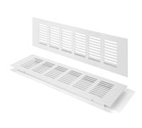 Grille D’aération en Aluminium à Encastrer, Grille de Ventilation 250 x 80 mm Angulaire Extérieure Grille Aeration Reglable pour la Ventilation des Placards et des Chambres (2 Pièces/Argent)