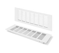 Grille D’aération en Aluminium à Encastrer, Grille de Ventilation 300 x 100 mm Angulaire Extérieure Grille Aeration Reglable pour la Ventilation des Placards et des Chambres (2 Pièces/Argent)