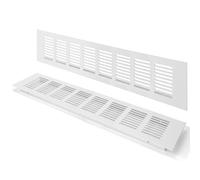 Grille D’aération en Aluminium à Encastrer, Grille de Ventilation 350 x 80 mm Angulaire Extérieure Grille Aeration Reglable pour la Ventilation des Placards et des Chambres (2 Pièces/Argent)