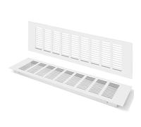 Grille D’aération en Aluminium à Encastrer, Grille de Ventilation 400 x 100 mm Angulaire Extérieure Grille Aeration Reglable pour la Ventilation des Placards et des Chambres (2 Pièces/Argent)