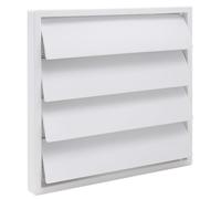 Grille d’Aération Extérieure 150 mm, Façade 175 x 175 mm avec Clapet Gravitaire, ABS Blanc pour Conduit Rond de 150 mm dans Salle de Bain et Cuisine