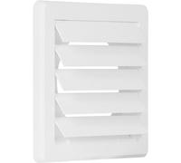 Grille d’aération extérieure 5 volets 200 x 200 mm, couleur blanche, pour conduit Ø150 mm