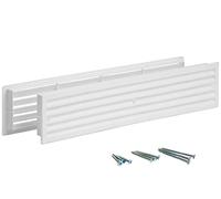Grille d’aération INTERNAL VENTS pour portes intérieures 45 cm x 9 cm - Porte persienne deux côtés | pour salle de bain, armoire | Grille d’aération en plastique | Pour ouverture 43 x 7,6 cm (blanc)