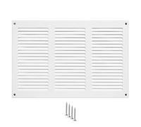 Grille d’Aération Métal 300x200 mm Blanche - Grille de Ventilation Rectangulaire pour Mur et Plafond - Couvercle de Ventilation pour Systèmes HVAC, Extraction et Entrée d’Air