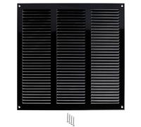 Grille d’Aération Métal 300x300 mm Noire - Grille de Ventilation Rectangulaire pour Mur et Plafond - Couvercle de Ventilation pour Systèmes HVAC, Extraction et Entrée d’Air