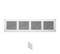 Grille d’Aération Métal 400x100 mm Blanche - Grille de Ventilation Rectangulaire pour Mur et Plafond - Couvercle de Ventilation pour Systèmes HVAC, Extraction et Entrée d’Air
