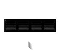 Grille d’Aération Métal 400x100 mm Noire - Grille de Ventilation Rectangulaire pour Mur et Plafond - Couvercle de Ventilation pour Systèmes HVAC, Extraction et Entrée d’Air
