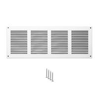 Grille d’Aération Métal 400x150 mm Blanche - Grille de Ventilation Rectangulaire pour Mur et Plafond - Couvercle de Ventilation pour Systèmes HVAC, Extraction et Entrée d’Air